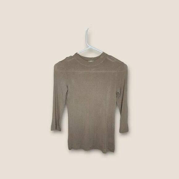 Mod Ref Tan Basics 3/4 Sleeve Top - Picture 1 of 4